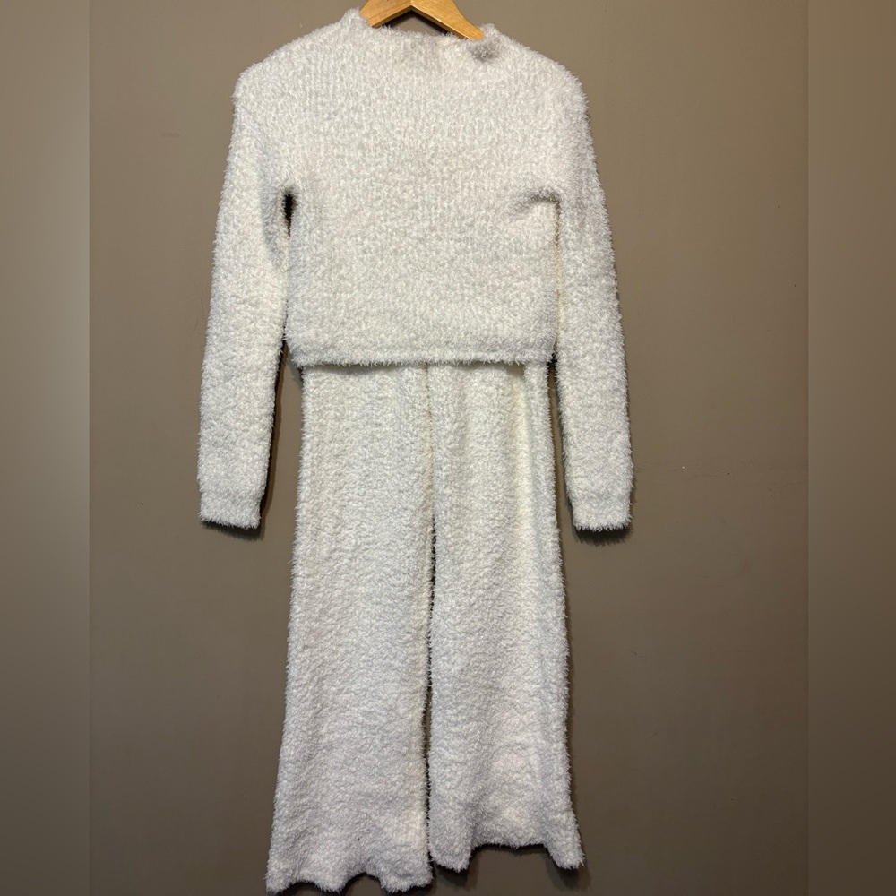 AERIE Fuzzy Teddy Sweater and Pants Lounge Set